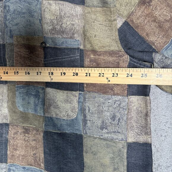 Georg Roth Of Germany Shirt Mens Size XL Plaid Abstract Water Colors Artsy Retro - Picture 10 of 15